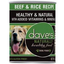 Dave's Pet Food Naturally Healthy Beef & Rice Canned Dog Food - 13 oz Cans - Case of 12