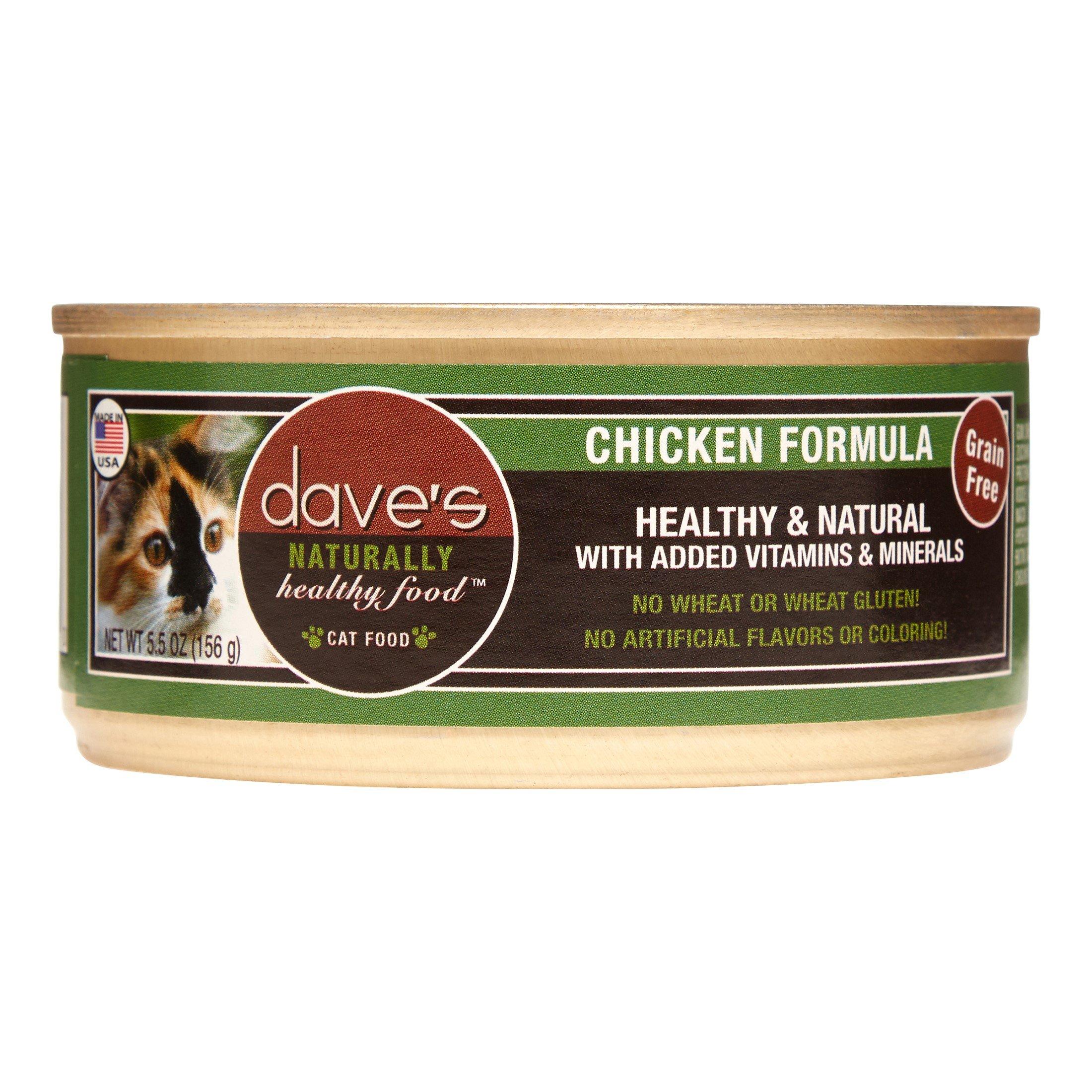 Dave's Pet Food Naturally Healthy Chicken Formula Canned Cat Food - 5.5 oz Cans - Case of 24  