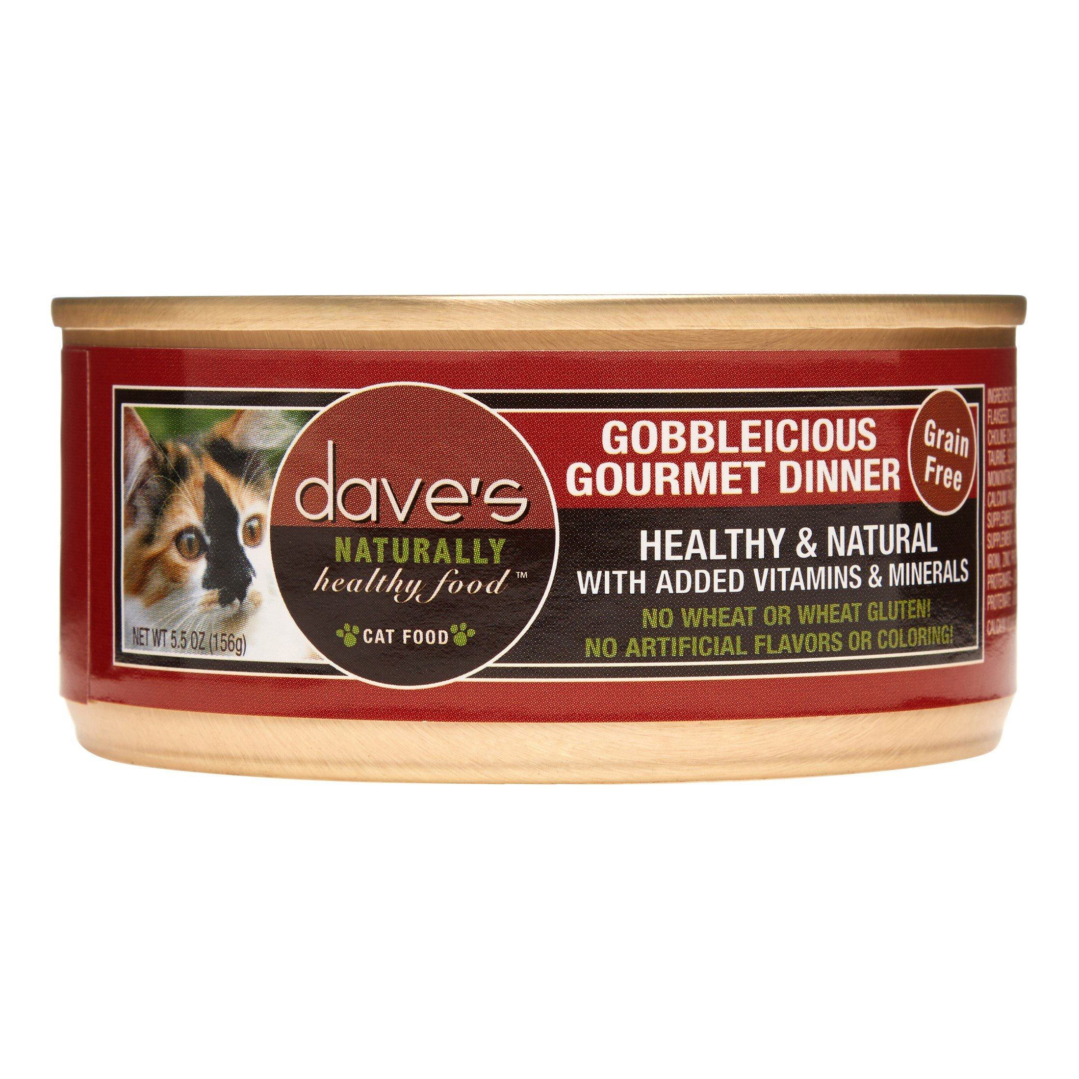 Dave's Pet Food Naturally Healthy Gobbleicious Gourmet Dinner Canned Cat Food - 5.5 oz Cans - Case of 24  