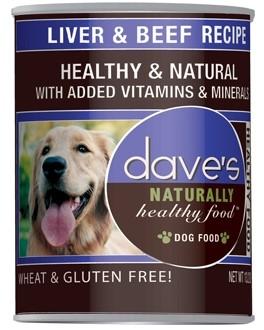 Dave's Pet Food Naturally Healthy Liver & Beef Canned Dog Food - 13 oz Cans - Case of 12  