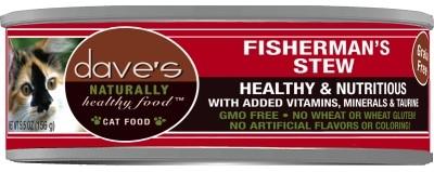 Dave's Pet Food Naturally Healthy Shredded Fishermans Stew Canned Cat Food - 5.5 oz Can...