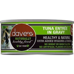 Dave's Pet Food Naturally Healthy Tuna Entree in Gravy Canned Cat Food - 3 oz Cans - Ca...