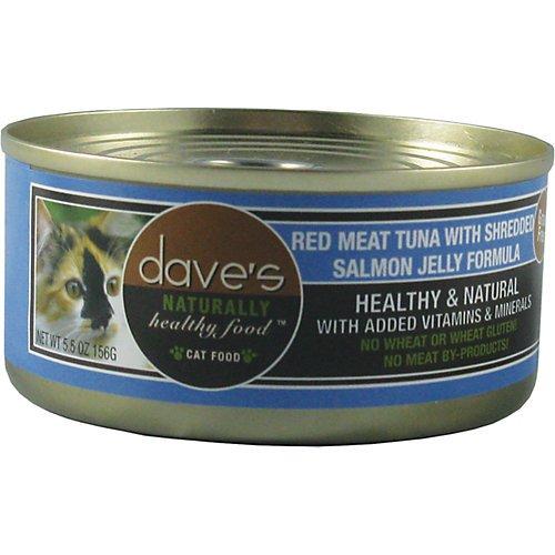 Dave's Pet Food Naturally Healthy Tuna & Salmon Dinner in Aspic Canned Cat Food - 5.5 oz Cans - Case of 24  