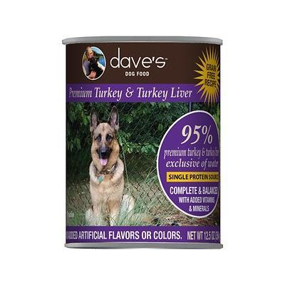 Dave's Pet Food Premium Canned Dog Food Turkey & Turkey Liver 95% Meat - 13 oz Cans - C...