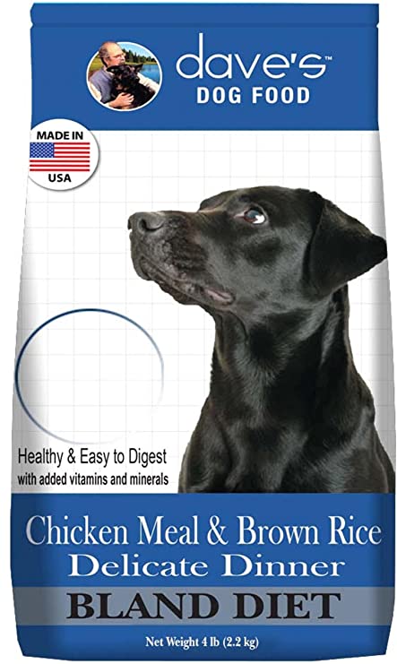 Dave's Pet Food Restricted Bland Diet Chicken & Rice Dry Dog Food - 4 lb Bag  