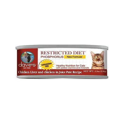 Dave's Pet Food Restricted Phosphorus Diet Chicken Canned Cat Food - 5.5oz Cans - Case of 24