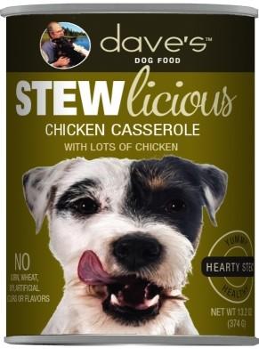 Dave's Pet Food Stewlicious Chicken Casserole Canned Dog Food - 13 oz Cans - Case of 12