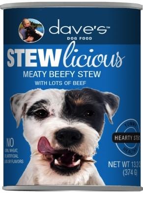 Dave's Pet Food Stewlicious Meaty Beefy Stew Canned Dog Food - 13 oz Cans - Case of 12  