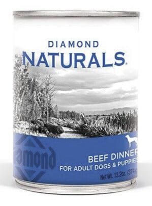 Diamond Naturals Adult Beef Dinner for Dog and Pupplies Canned Dog Food - 13 Oz - Case of 12  