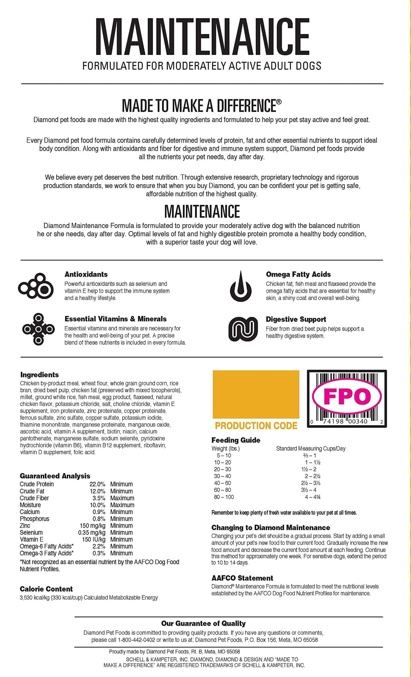 Diamond dog 2024 food maintenance