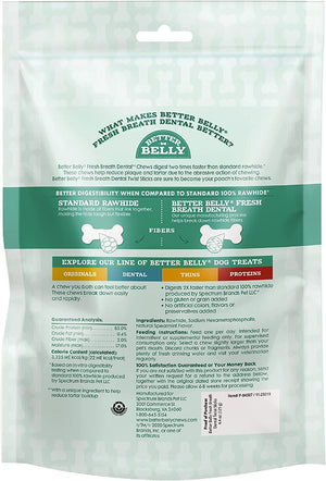 Dingo Better Belly Fresh Breath Dental Twists Natural Dog Chews - 25 Pack