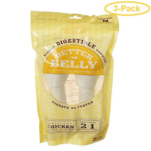 Dingo Better Belly Knotted Bones Natural Dog Chews - Chicken Liver - Large - 2 Pack