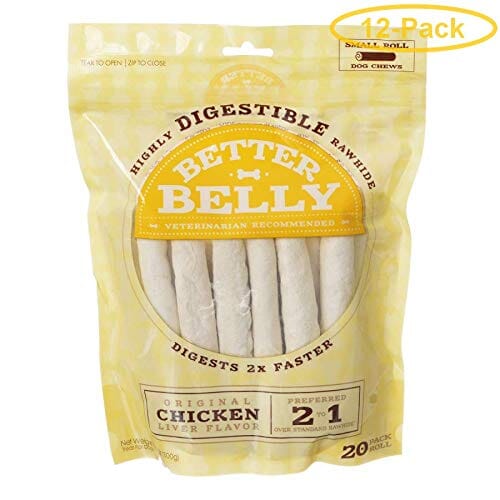 Dingo Better Belly Rolls Natural Dog Chews - Chicken Liver - Small - 20 Pack  