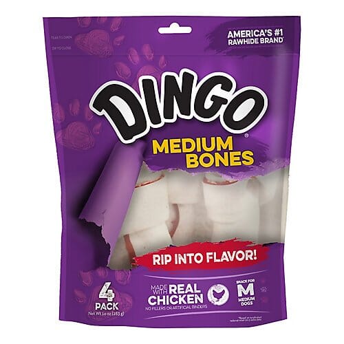 Dingo Bones Value Pack Natural Dog Chews - Medium - 4 Pack  