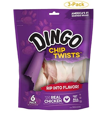 Dingo Chip Twists Natural Dog Chews - Chicken - 6 Pack  