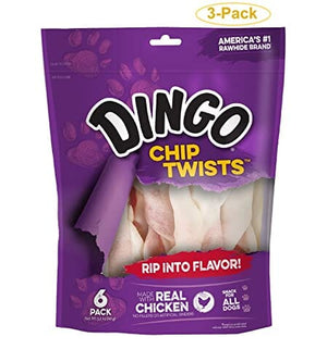 Dingo Chip Twists Natural Dog Chews - Chicken - 6 Pack