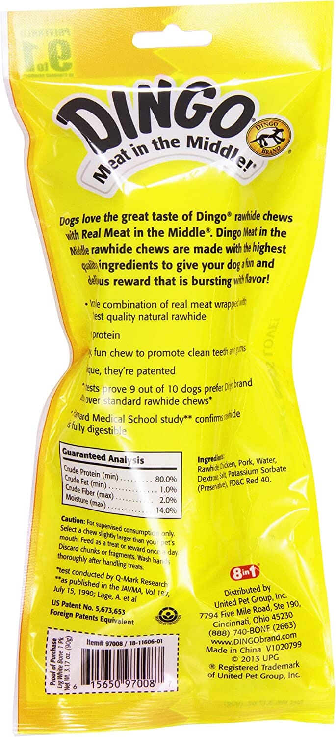 Dingo Rawhide Bone Natural Dog Chews - Chicken - Large - 1Pk  