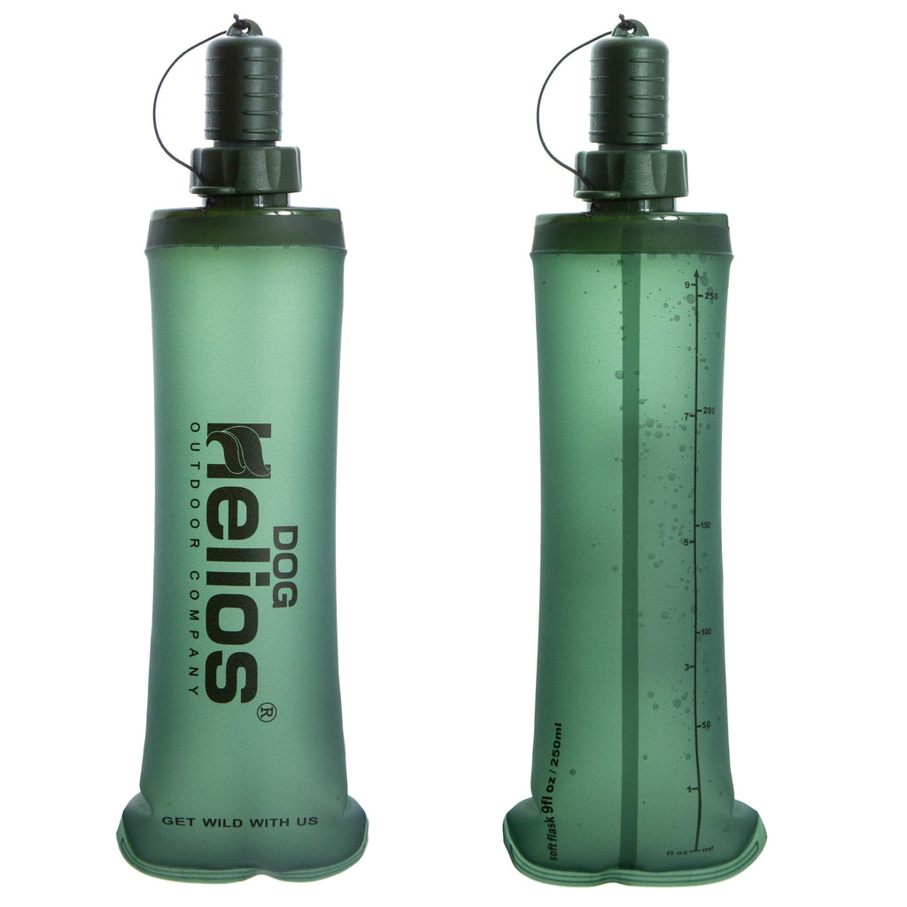 Dog Helios 'Hydra-Peak' Soft-Shell Travel Dog Water Bottle Small Green