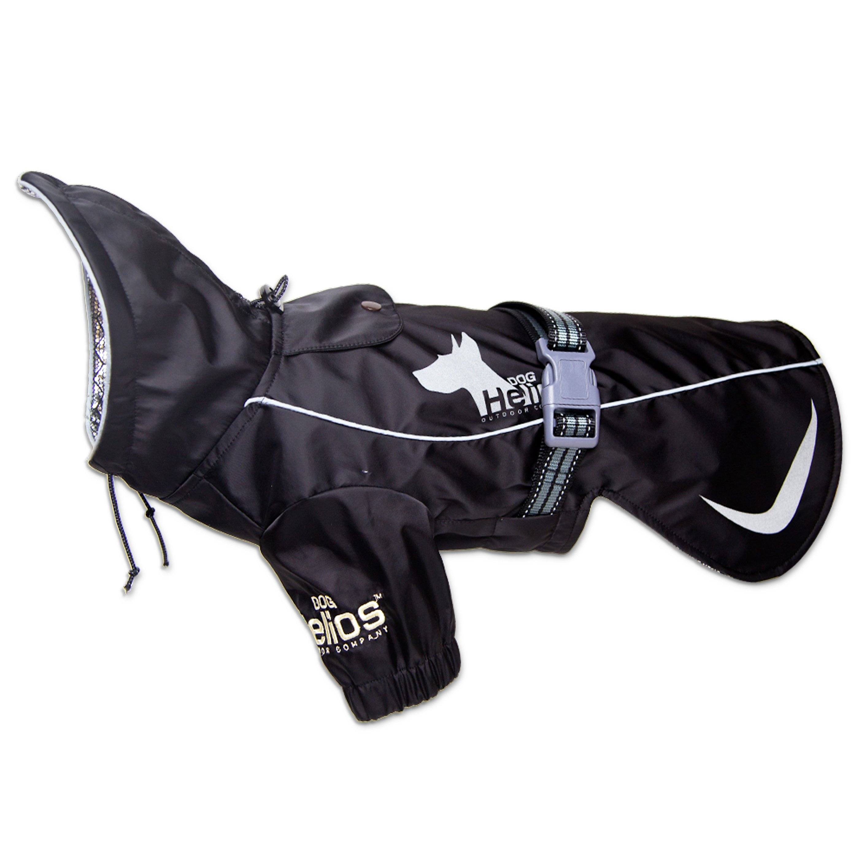 Dog Helios 'Ice-Breaker' Extendable Hooded Dog Coat w/ Heat Reflective Technology X-Small Black