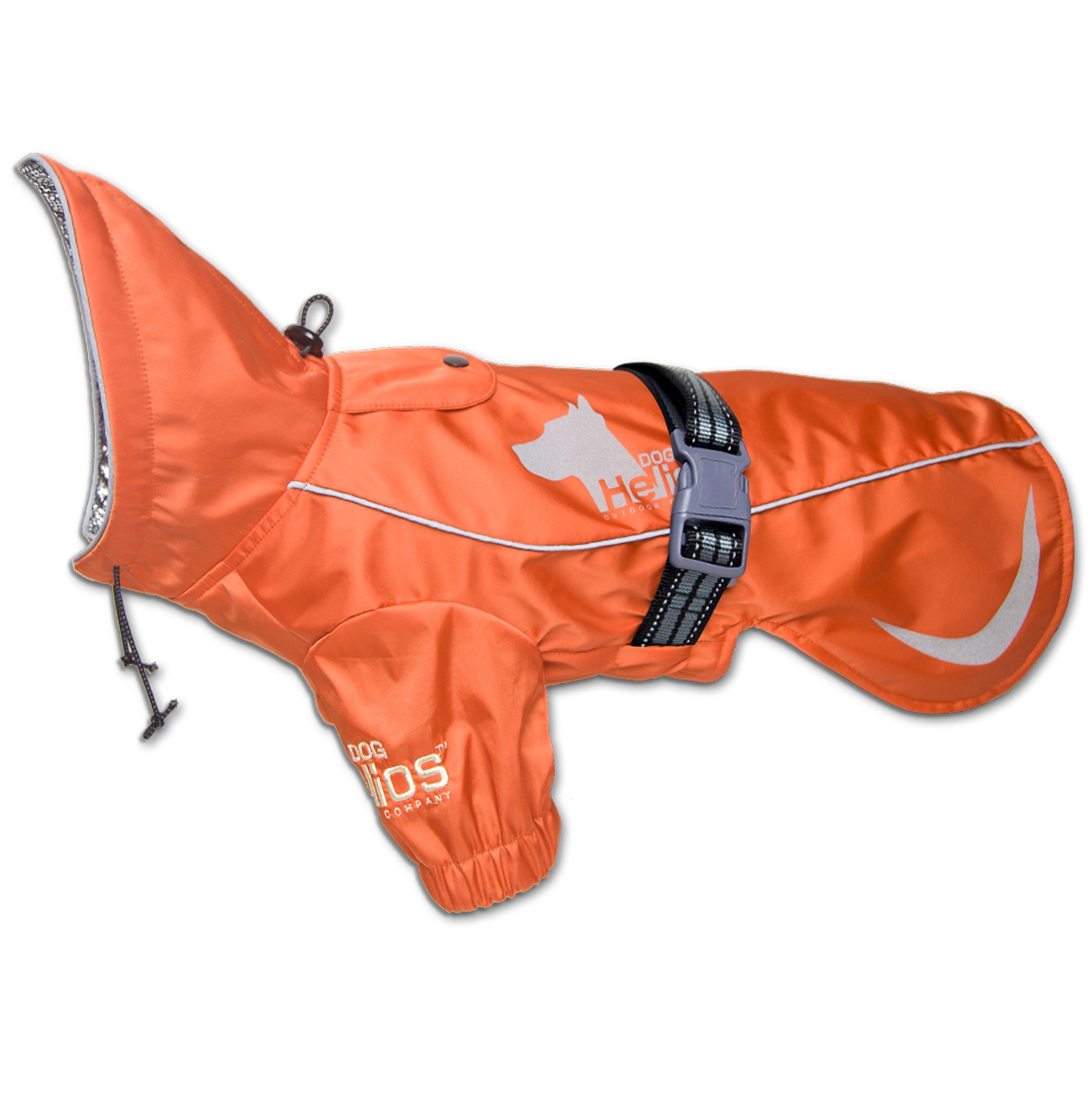 Dog Helios 'Ice-Breaker' Extendable Hooded Dog Coat w/ Heat Reflective Technology X-Small Orange