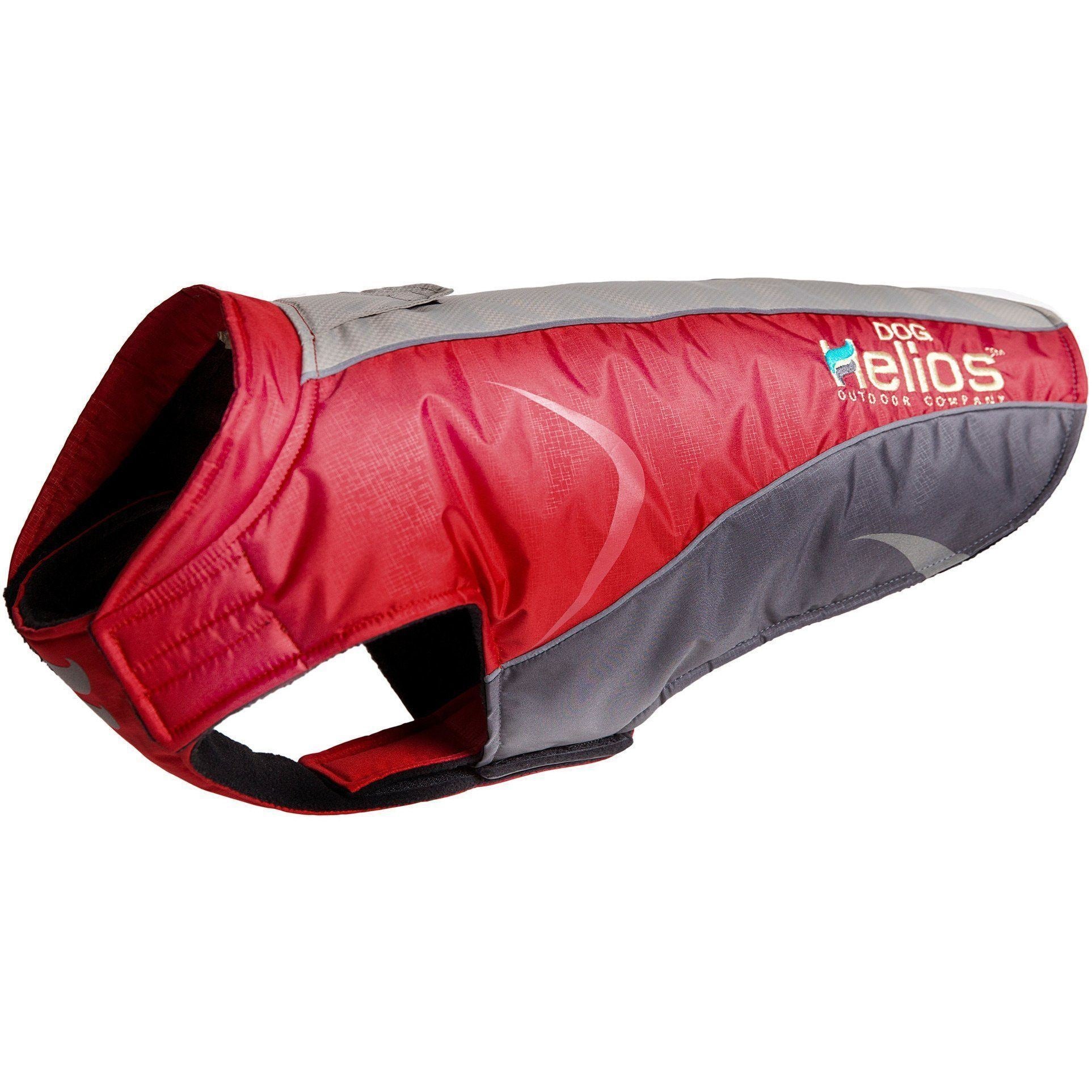 Dog Helios ® Altitude-Mountaineer Wrap-Hook-and-Loop Waterproof Dog Coat X-Small Red, Dark Grey, Light Grey