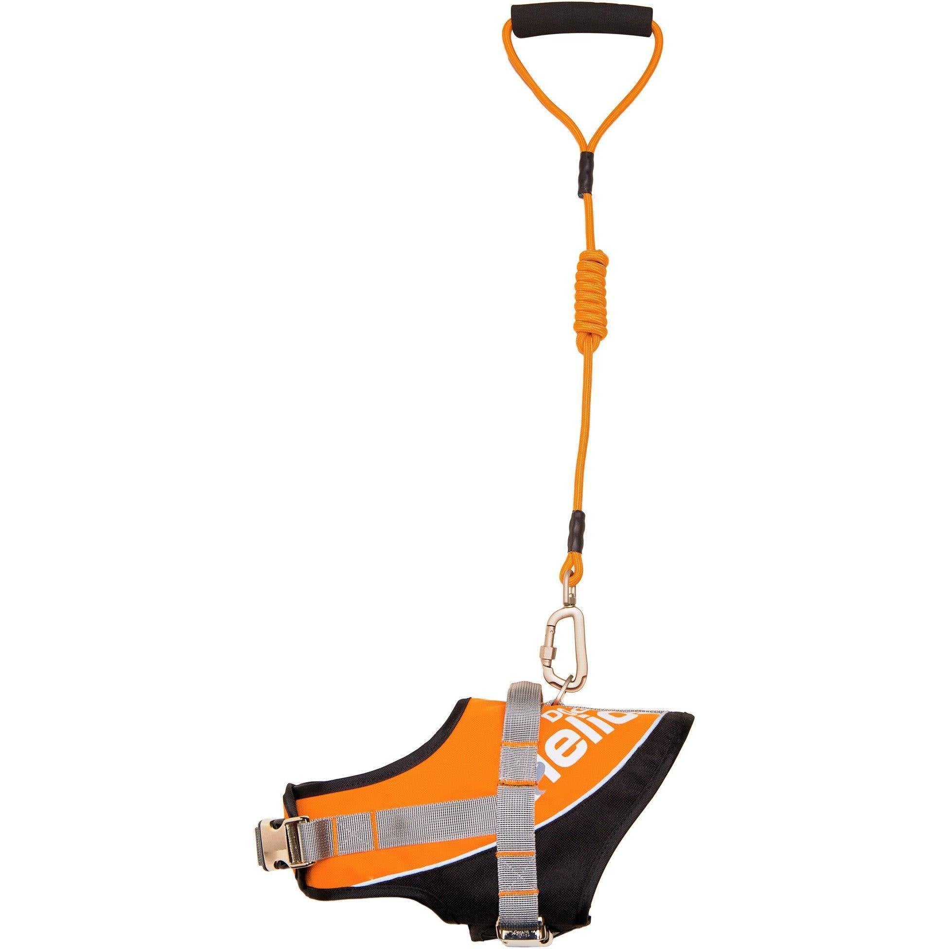 Dog Helios ® 'Bark-Mudder' 2-in-1 Reflective and Adjustable Sporty Dog Harness and Leash Small Orange