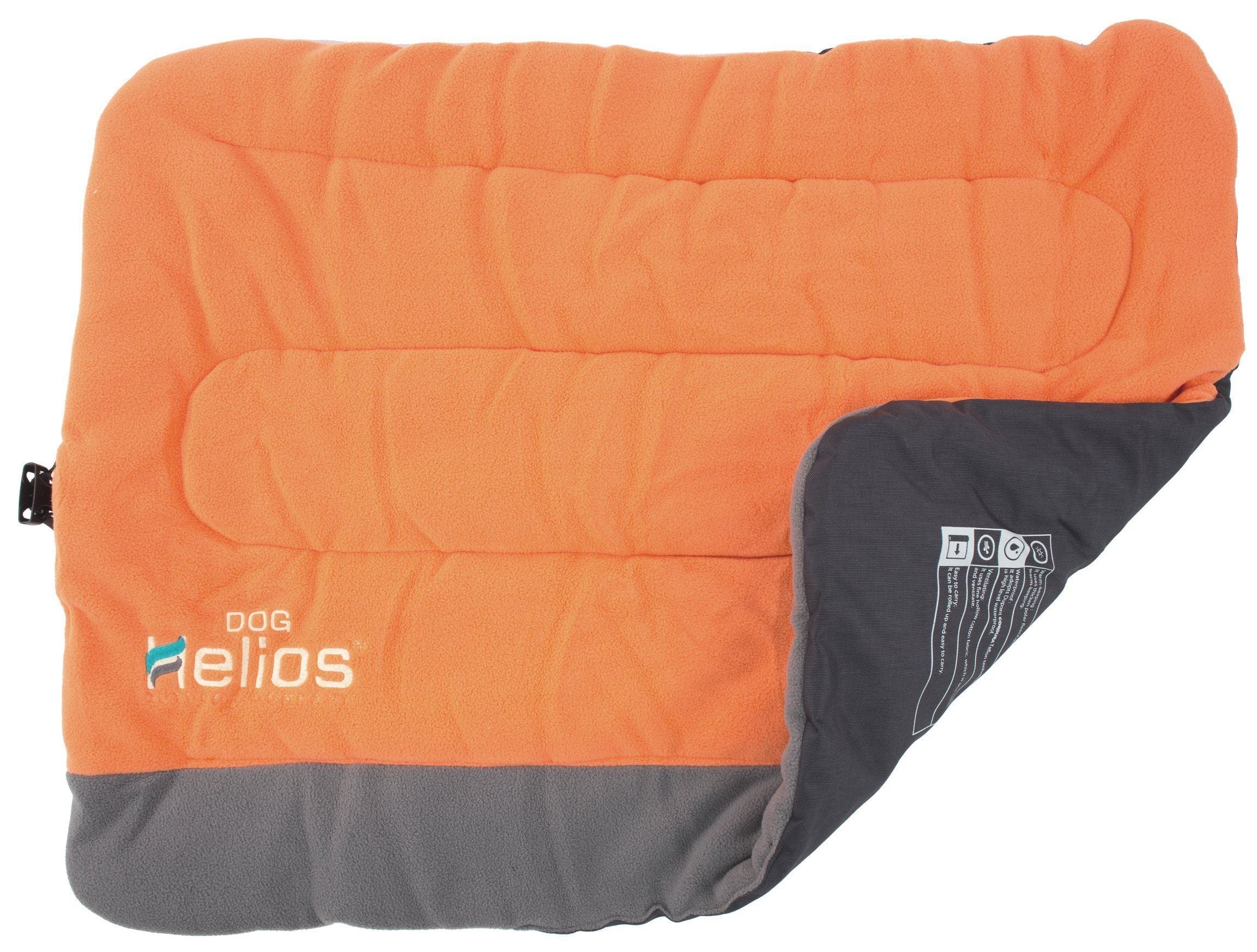 Dog Helios ® 'Combat-Terrain' Cordura-Nyco Reversible Nylon and Fleece Travel Camping Dog Bed Medium Orange, Grey