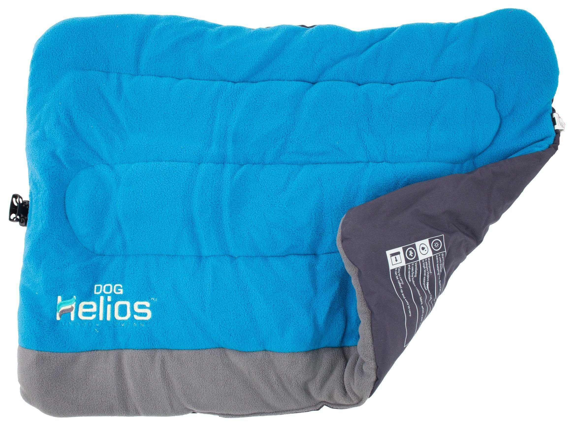 Dog Helios ® 'Combat-Terrain' Cordura-Nyco Reversible Nylon and Fleece Travel Camping Dog Bed Medium Blue, Grey
