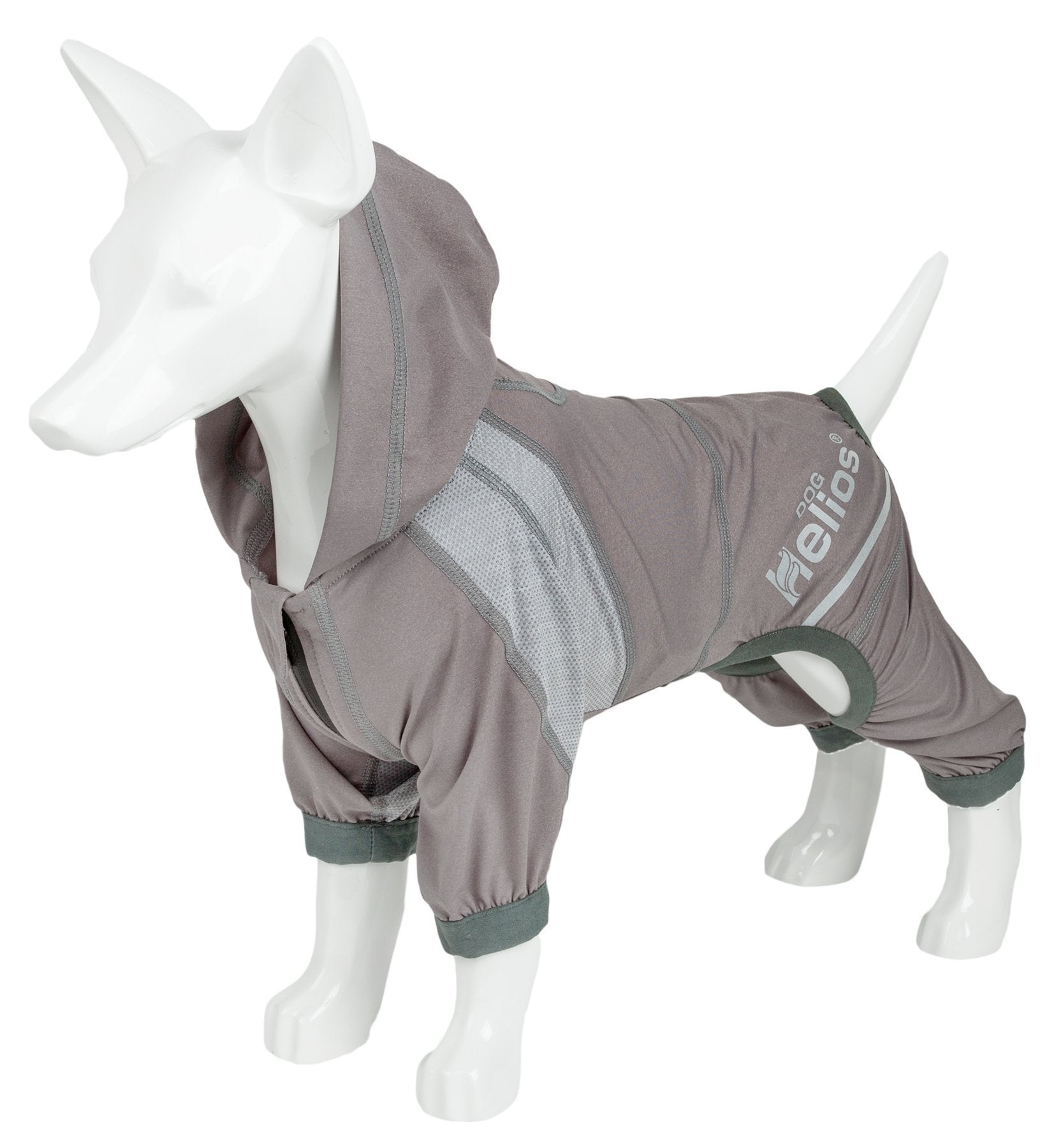 Dog Helios ® 'Namastail' Lightweight 4-Way-Stretch Yoga Performance Dog Tracksuit Hoodie X-Small Grey