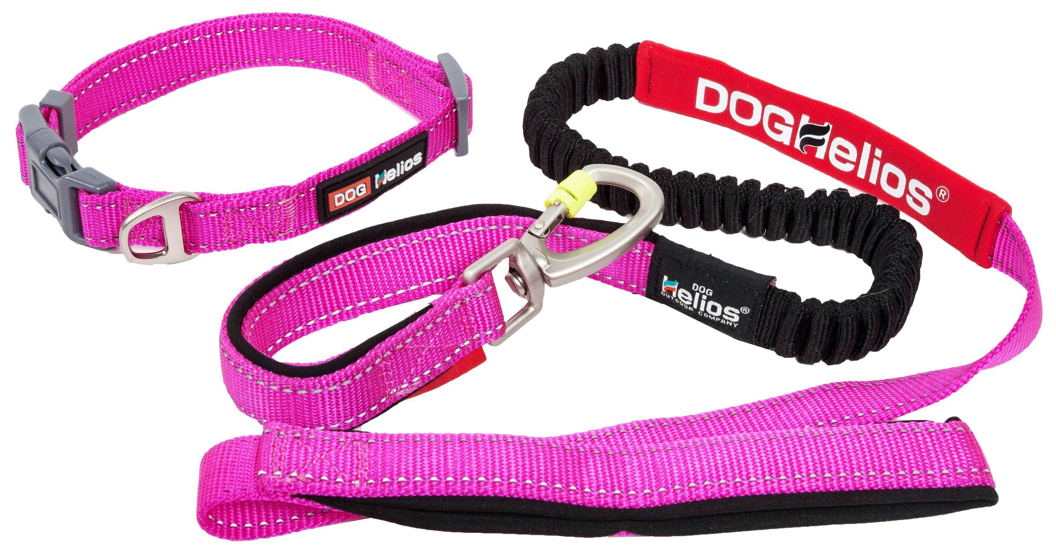 Dog Helios ® 'Neo-Indestructible' 2-in-1 Accordion Dog Collar and Leash Large Pink