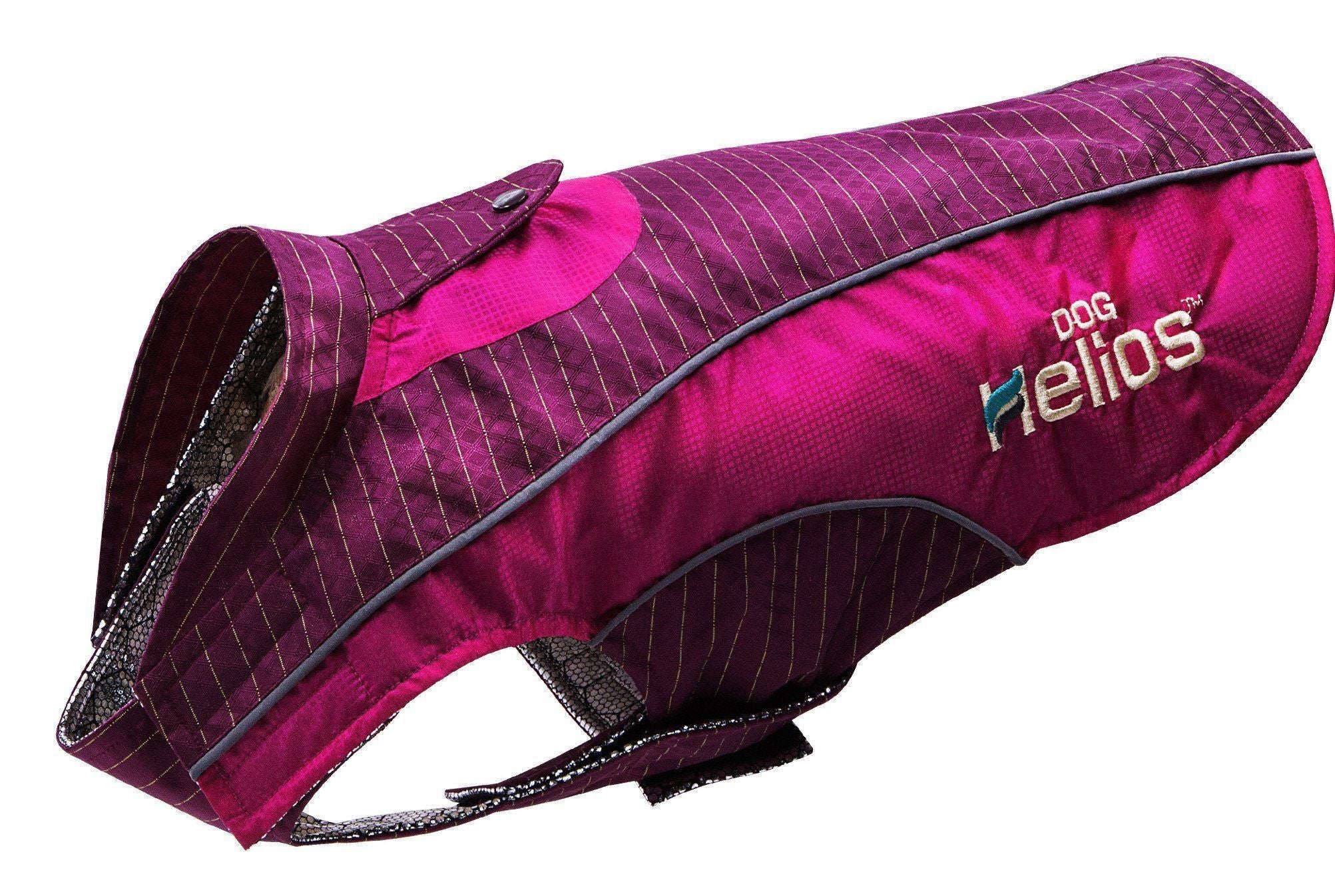 Dog Helios ® 'Reflecta-Bolt' Tri-Hook-and-Loop Waterproof Performance Dog Coat X-Small Hot Pink / Purple