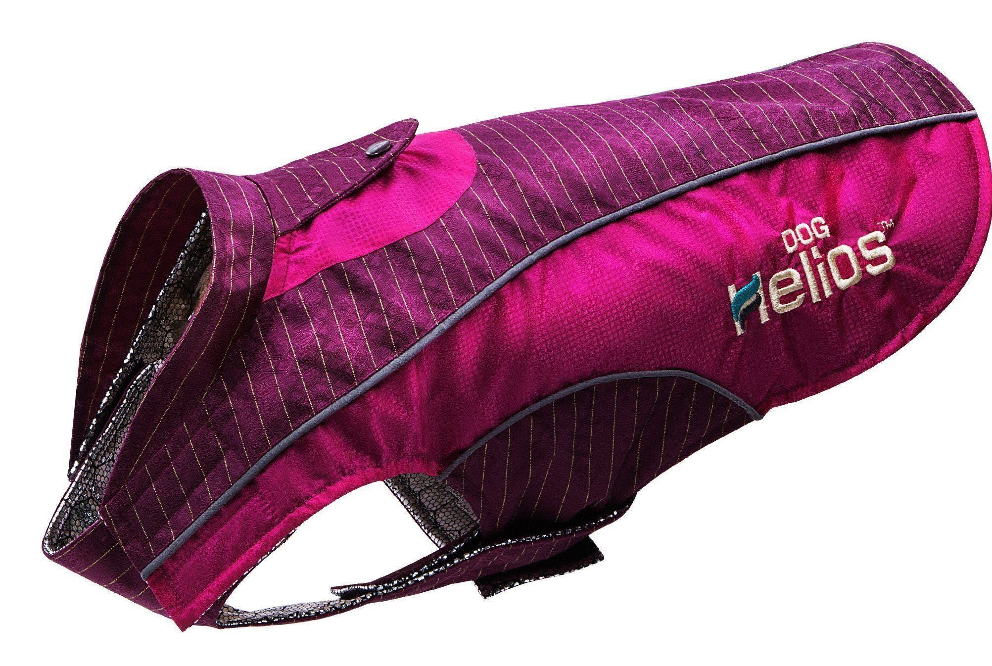 Dog Helios ® 'Reflecta-Bolt' Tri-Hook-and-Loop Waterproof Performance Dog Coat Large Hot Pink / Purple