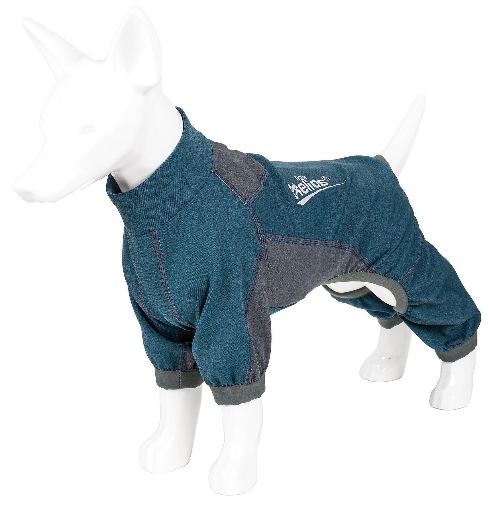 Dog Helios ® 'Rufflex' Mediumweight 4-Way-Stretch Fitness Yoga Dog Tracksuit Jacket X-Small Blue And Grey