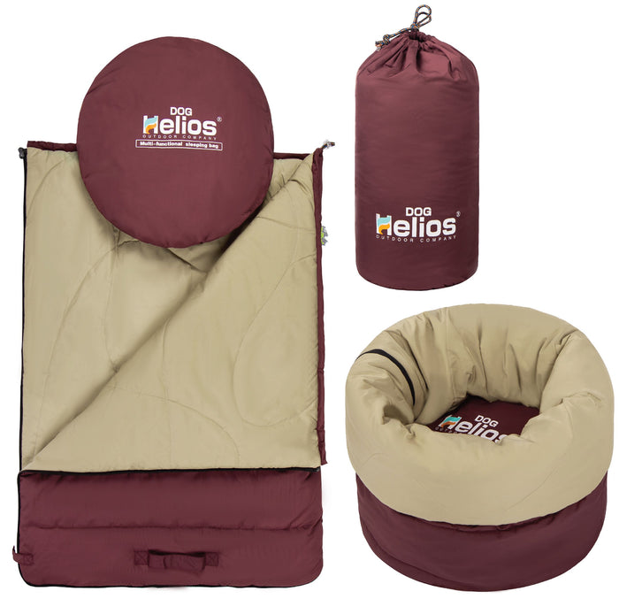 Dog Helios ® 'Switch-Back' 2-in-1 Convertable Travel Dog Mat and Rounded Camping Bed