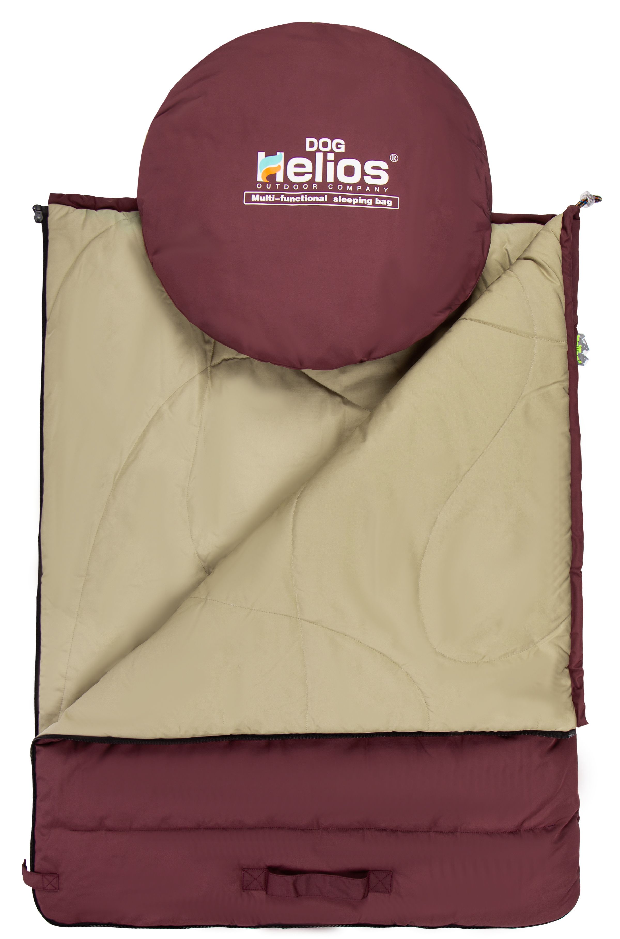 Dog Helios ® 'Switch-Back' 2-in-1 Convertable Travel Dog Mat and Rounded Camping Bed  