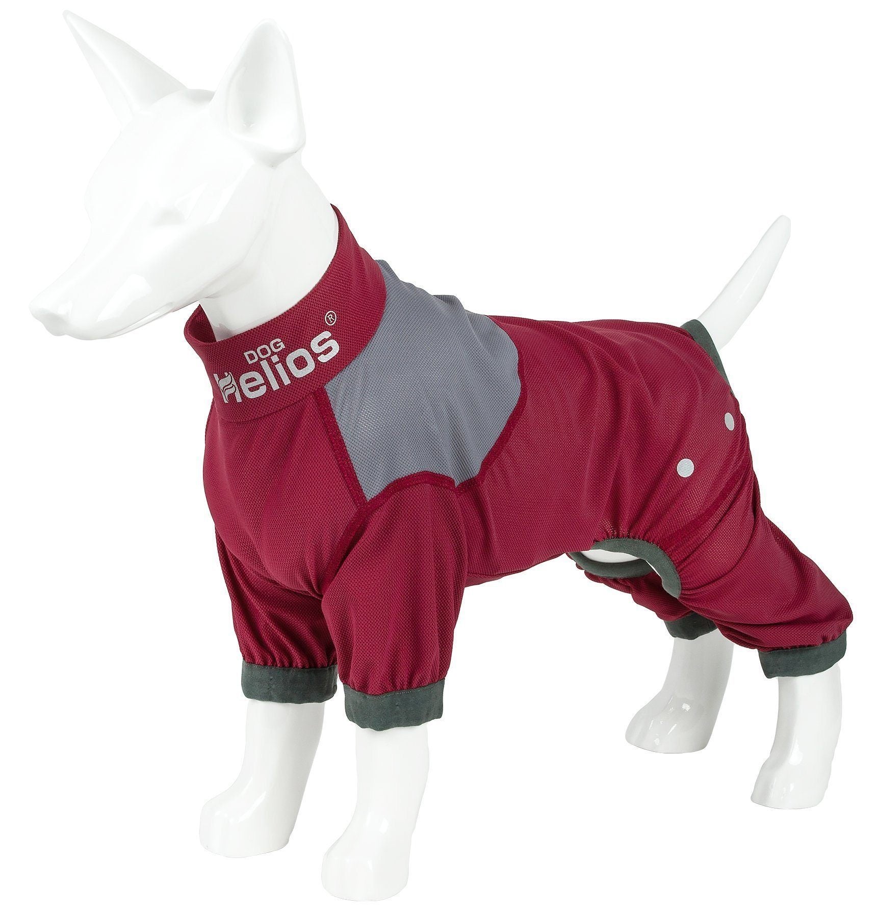Dog Helios ® 'Tail Runner' Lightweight 4-Way-Stretch Breathable Yoga Dog Tracksuit X-Small Red And Grey