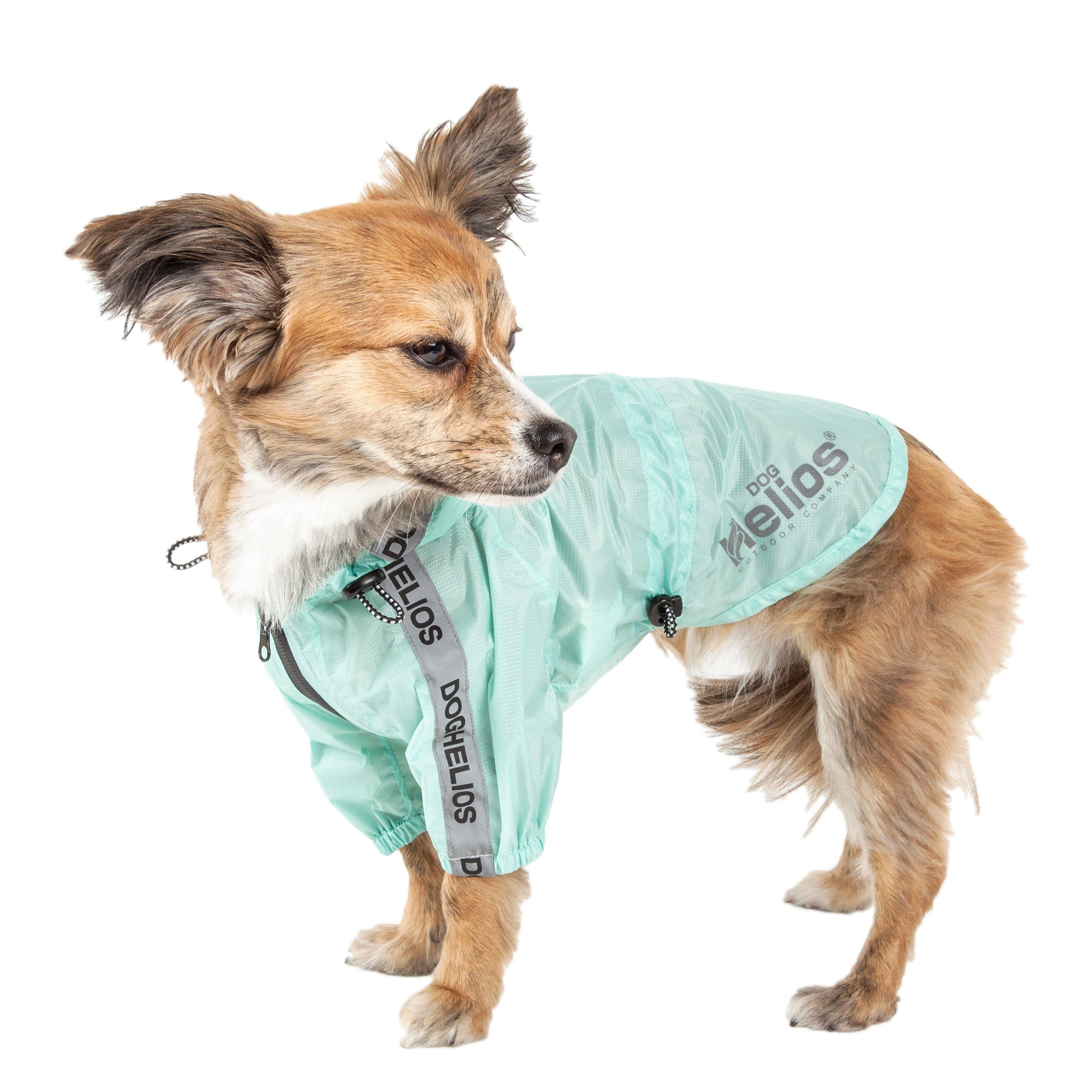 Dog Helios ® 'Torrential Shield' Adjustable and Waterproof Dog Raincoat Poncho X-Small Aqua Blue