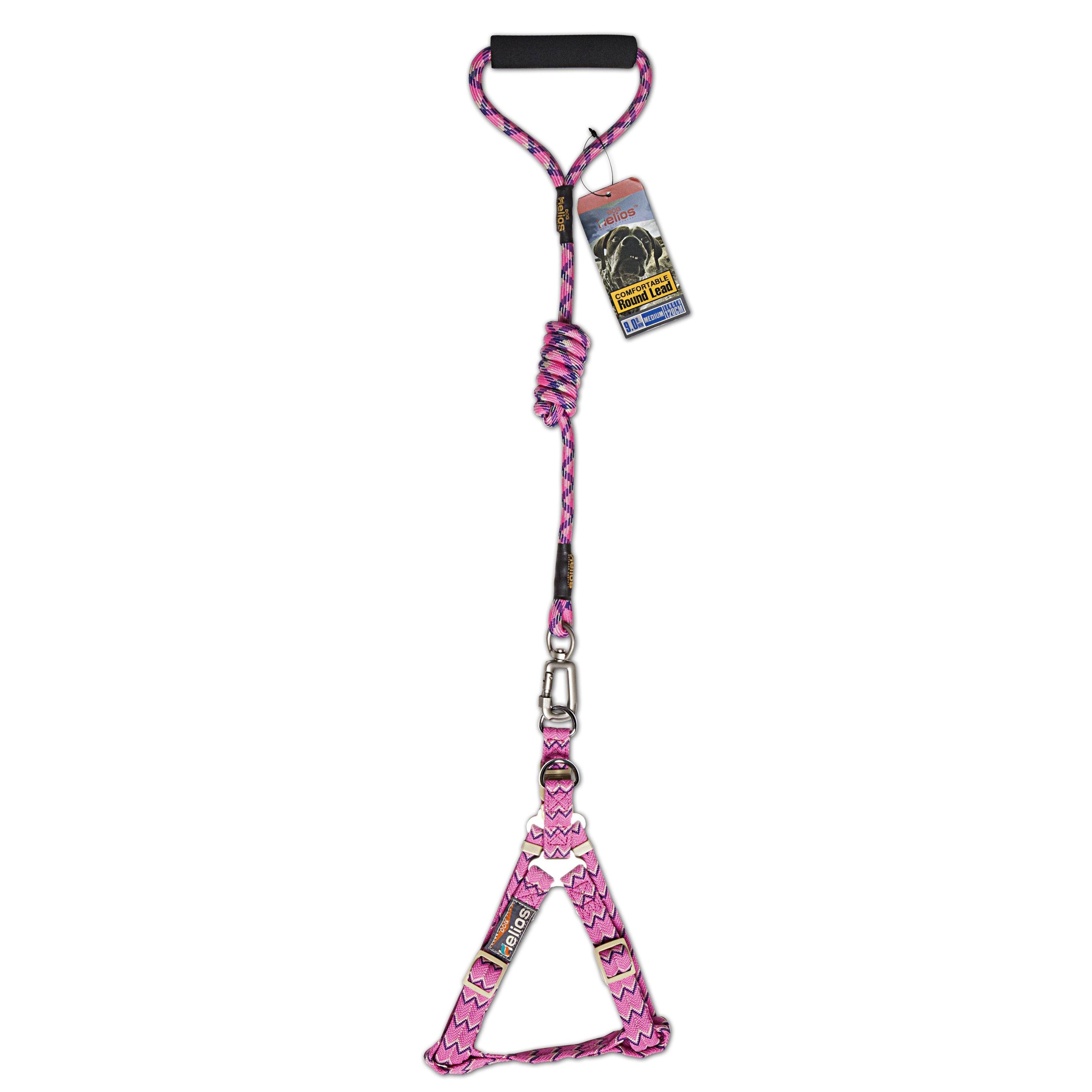 Dog Helios Surfside Designer Leash and Harness Large Pink