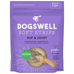 DOGSWELL Hip and Joint Grain Free Soft Strips Chicken Soft and Chewy Dog Treats - 12 oz...