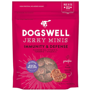 DOGSWELL Immunity and Defense Grain Free Mini Jerky Duck Soft and Chewy Dog Treats - 4 ...