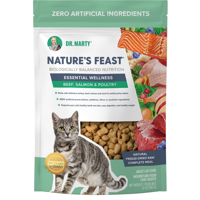 Dr. Marty Nature's Feast Essential Wellness Beef, Salmon and Poultry Freeze Dried Raw C...