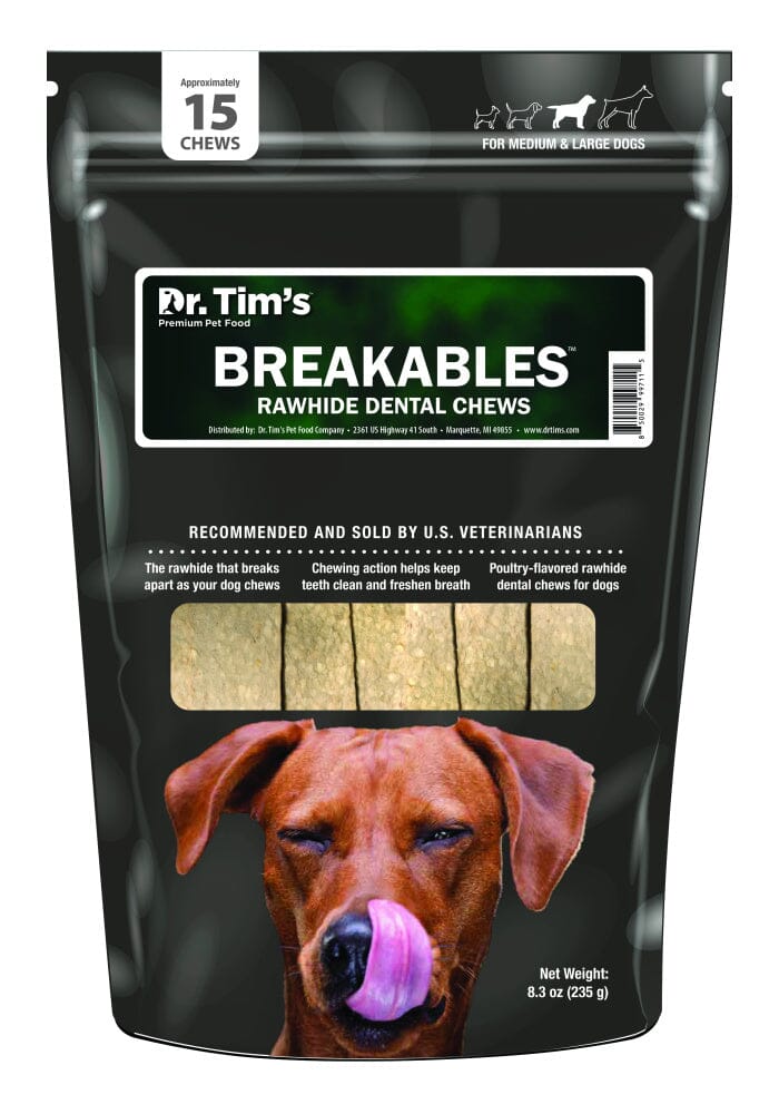 Dr. Tim's CLENZ-A-DENT Breakables Rawhide Dental Chews  