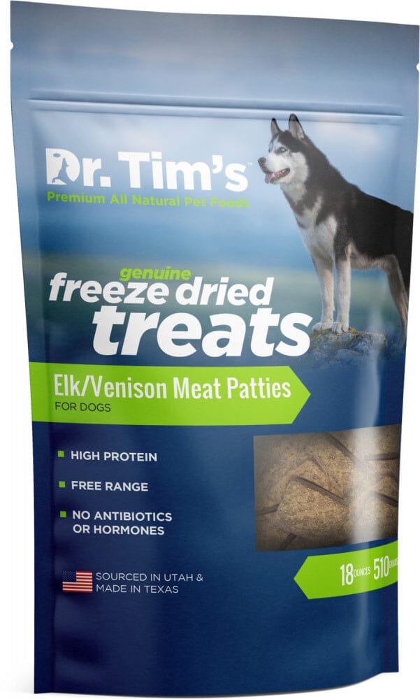 Dr. Tim's Freeze Dried Elk & Venison Meat Patties Dog Treats  