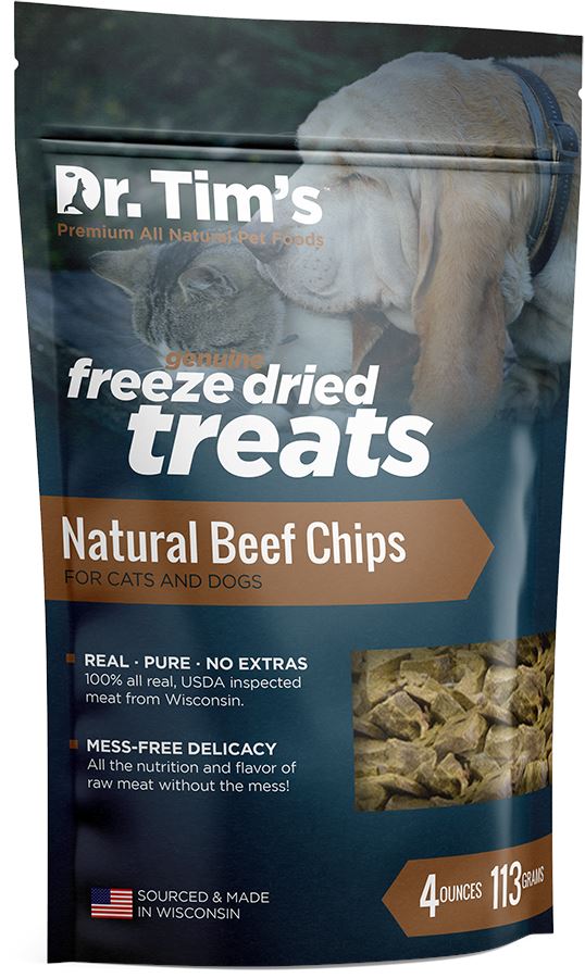 Dr. Tim's Freeze Dried Natural Beef Chips Dog and Cat Treats  