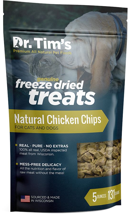 Dr. Tim's Freeze Dried Natural Chicken Chips Dog and Cat Treats  