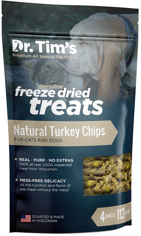 Dr. Tim's Freeze Dried Natural Turkey Chips Dog and Cat Treats  