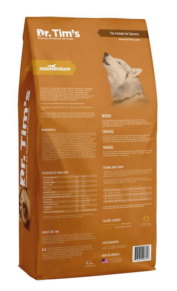 Dr. Tim's Momentum Highly Athletic Dry Dog Food  