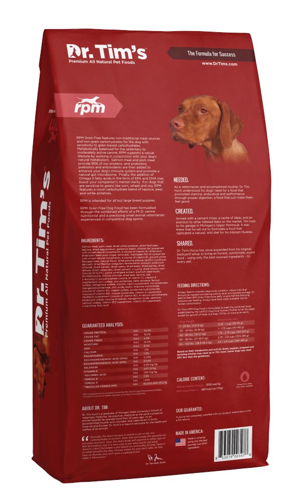 Dr. Tim's RPM Grain Free Salmon and Pork Formula Dry Dog Food  