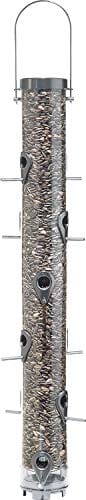 Droll Yankees Classic B-Series Sunflower Tube Type Feeder Mixed Seed - Silver - 4 Lbs Cap  