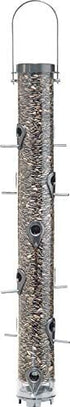 Droll Yankees Classic B-Series Sunflower Tube Type Feeder Mixed Seed - Silver - 4 Lbs Cap  